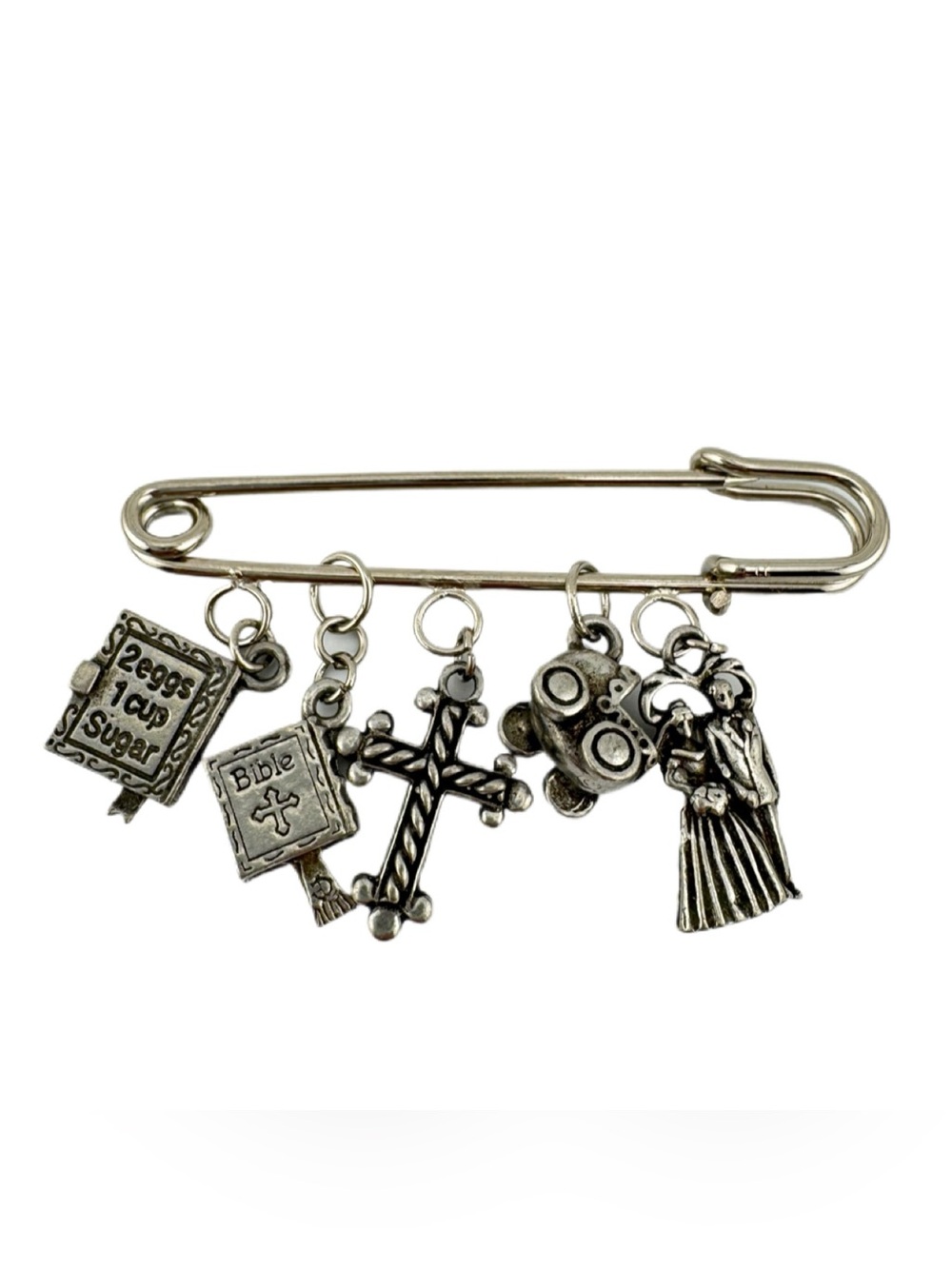 Religious Charm Pin Brooch